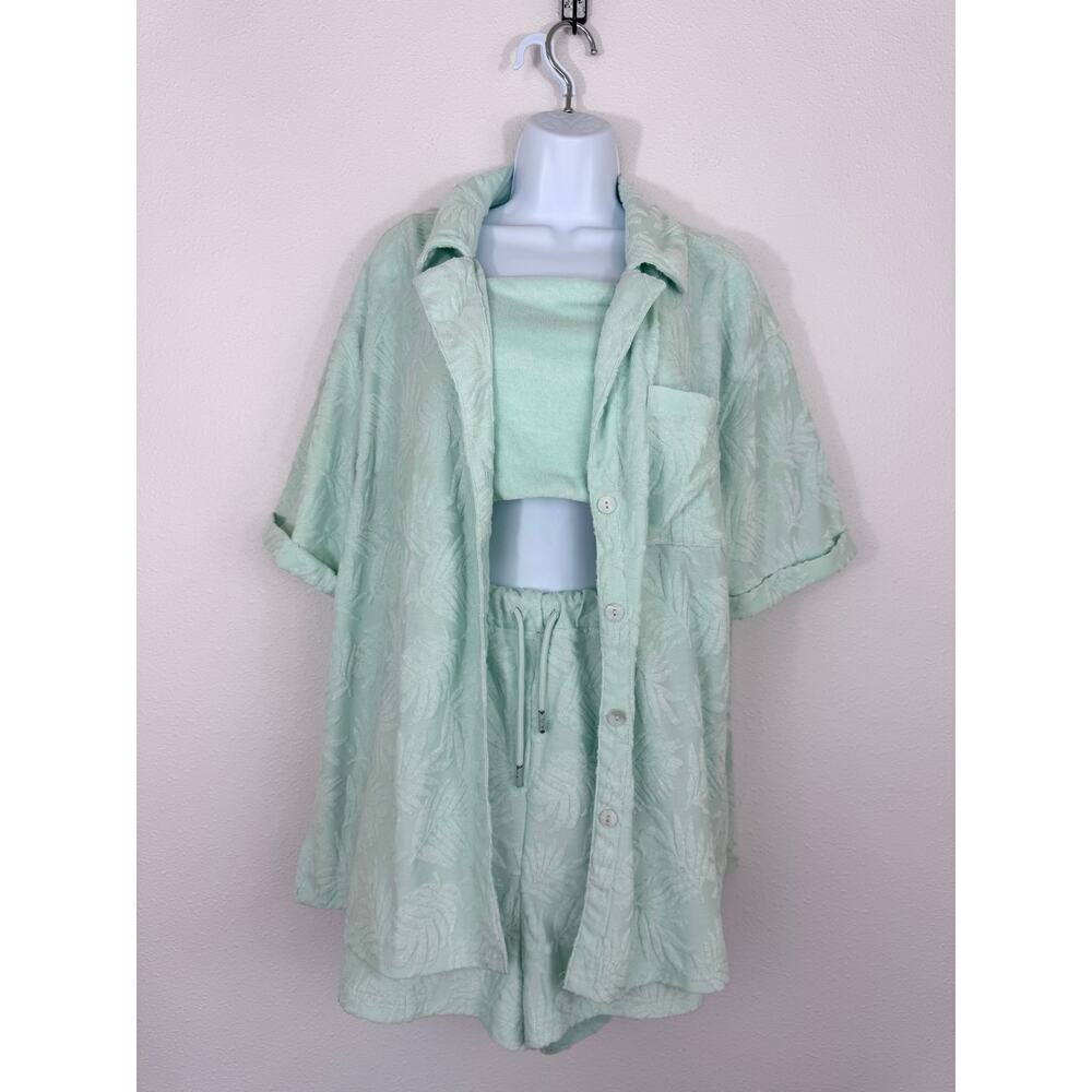 7 For All Mankind Mint Green 3-Piece Lounge Set Size XL